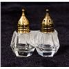 Image 1 : SALT + PEPPER SHAKERS - CLEAR 2 1/2" TALL, CUT