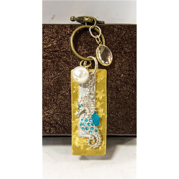 HAND CRAFTED SEAHORSE THEME KEY CHAIN, NEW