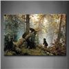 Image 1 : NEW BEARS PLAY IN FOREST ON BROKEN TREE HANGING