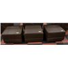 Image 1 : SET OF 3 BROWN LEATHERETTE OTTOMANS