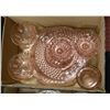 Image 1 : BOX OF ESTATE PINK GLASS DESSERT BOWLS/PLATES ETC.