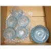 Image 1 : BOX OF ESTATE BLUE GLASS CUPS AND PLATES