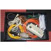 Image 1 : FLAT OF EXTENSION CORDS, TREBLE LIGHT & MORE