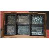 Image 1 : FLAT OF 6 BINS, SCREWS, SPRINGS, & MORE