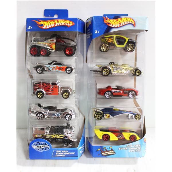 10 NEW VINTAGE HOT WHEELS - 5 CAR GIFT PACKS X 2 B