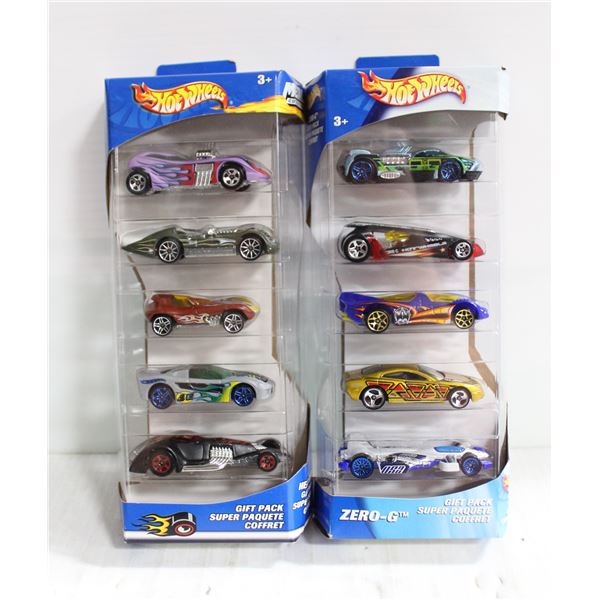 10 NEW VINTAGE HOT WHEELS - 5 CAR GIFT PACKS X 2 H