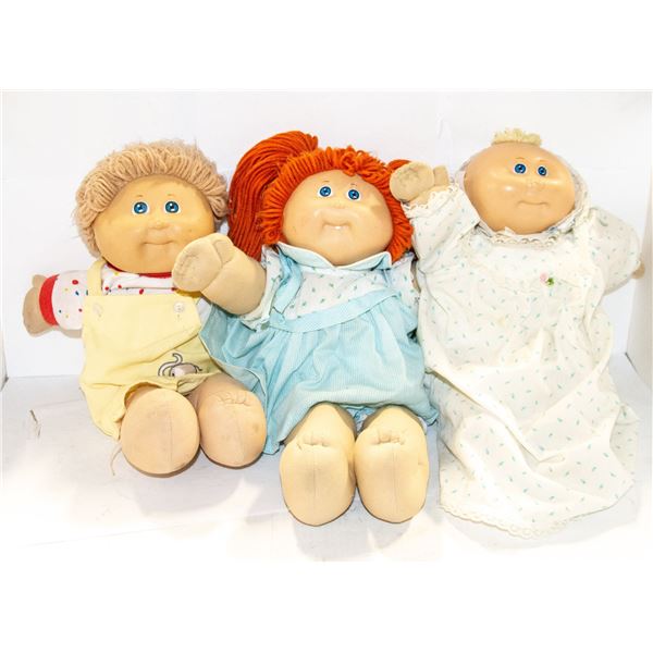 LOT OF 3 VINTAGE CABBAGE PATCH DOLLS