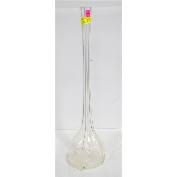 24 INCH TALL SLENDER GLASS VASE