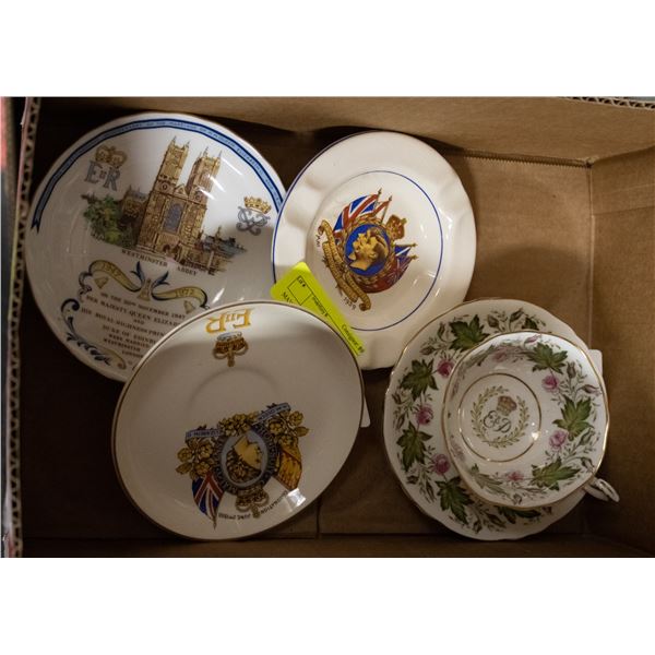 BOX WITH ROYAL COLLECTOR PLATES AND CUP