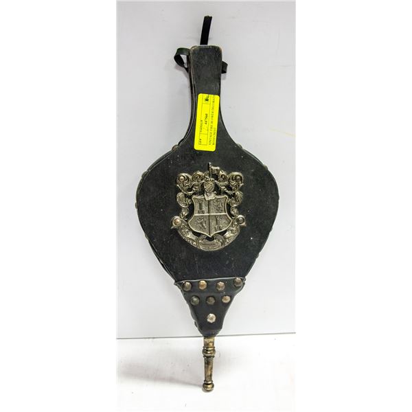 VINTAGE FIRE BLOWER DECORATED WITH CREST