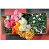 Image 1 : BOX WITH SELECTION OF QUALITY SILK FLOWERS: