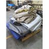 Image 2 : Pallet Multiple Blue, Gray & White Tent Tarp Sections and Fire Blanket