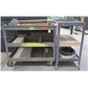 Image 1 : Qty 2 Metal Rolling 2 Tier Shelves w/ Raised Edges