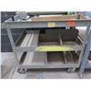 Image 2 : Qty 2 Metal Rolling 2 Tier Shelves w/ Raised Edges