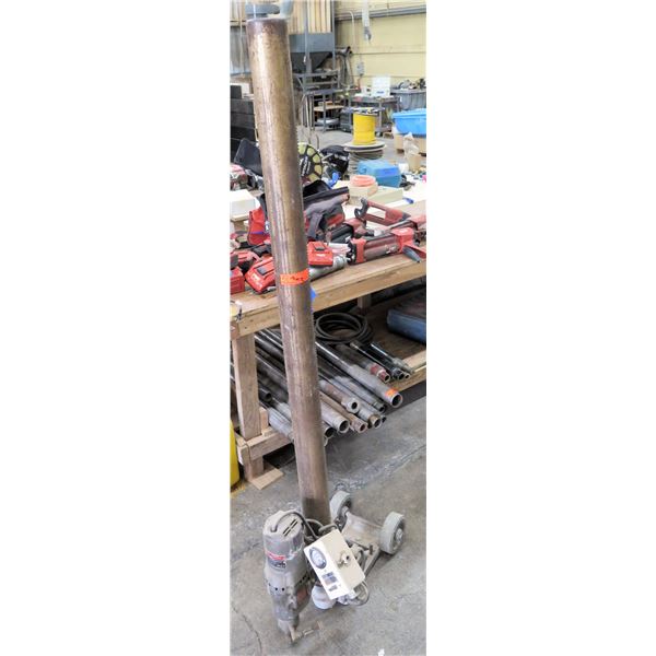 Milwaukee DymoDrill Diamond Coring Rig 4090 w/ Bits and Extensions (7 ea. 2.5"x3-0) and 4-0 bit