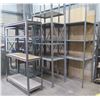 Image 1 : Qty 9 Metal & Wood Adjustable Warehouse Shelves, Misc Sizes