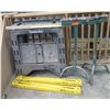 Image 1 : Qty 2 Metal Adjustable Sawhorses & Multiple Plastic Sawhorses, 2 Roller Stands, etc