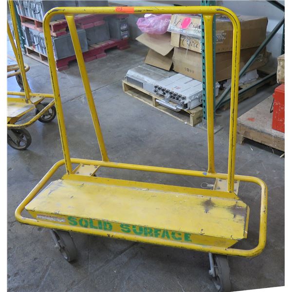 Rolling Metal Yellow 4 Wheel Drywall Cart w/ Solid Base