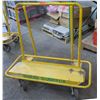 Image 1 : Rolling Metal Yellow 4 Wheel Drywall Cart w/ Solid Base