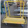 Image 1 : Rolling Metal Yellow 4 Wheel Drywall Cart w/ Solid Base