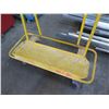 Image 2 : Rolling Metal Yellow 4 Wheel Drywall Cart w/ Solid Base