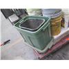 Image 2 : Pallet Multiple Buckets & Radar R2310 Tile on Rolling Metal Dolly