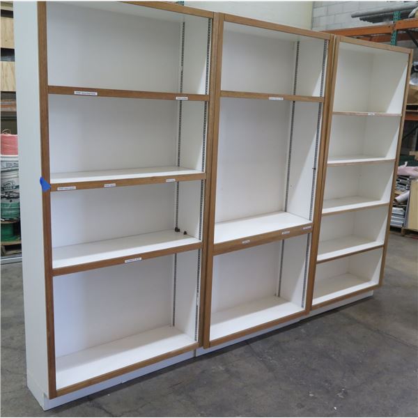 Qty 3 Adjustable Multi-Tier Shelf Units 36"x2"x76"H