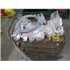 Image 2 : Qty 2 Rolling Metal Carts & Contents: Wire Rope, Toolbox, Hardware, etc