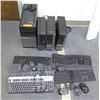 Image 1 : Qty 4 Dell Computer Towers: OptiPlex 3050,7080 etc w/ Keyboards & Mouse