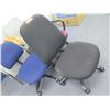 Image 2 : Qty 3 Upholstered Rolling Office Chairs & 2 Wood & Metal Stationary Chairs