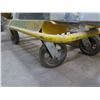 Image 2 : Rolling Metal Yellow 4 Wheel Dolly Cart w/ Solid Base
