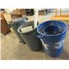 Image 2 : Qty 2 Brute & Other Heavy Duty Waste Baskets & Contents: Cord Cover, Tools, Straps, etc