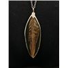 Image 2 : Extra Long Silver Plated Chain with Feather Pendant Necklace 32-34"  Pendant is 4" L