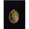 Image 3 : Vintage Gold Plated Oriental Pendant with Tiger Eye Stone