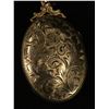 Image 3 : Large Vintage Oval Shaped Gold Filled Picture Locket Hand Engraved Design. 2" L