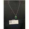Image 1 : beautiful Silver Plated with Dark Green Stone Filigree Design Pendant with Chain Necklace. 15"-17" L