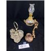 Image 1 : Vintage Miniature Kerosene Lantern on Stand with Vintage Condiments Stand
