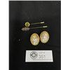 Image 1 : Pair of Clip On Earrings and 2 Stick Pins