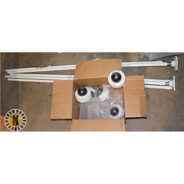 DOME SECURITY CAMERAS WITH EXTENSION POLES