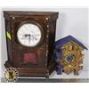 Image 1 : LOT OF 2 DECORATIVE CLOCKS INCLUDING CUCKOO CLOCK