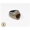 Image 1 : 27)  LAB CREATED GARNET MEN'S DRAGON RING