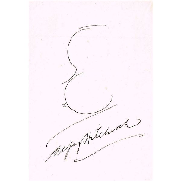 Alfred Hitchcock self portrait (1899-1980).