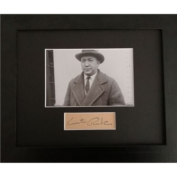 Knute Rockne autograph (1888-1931).