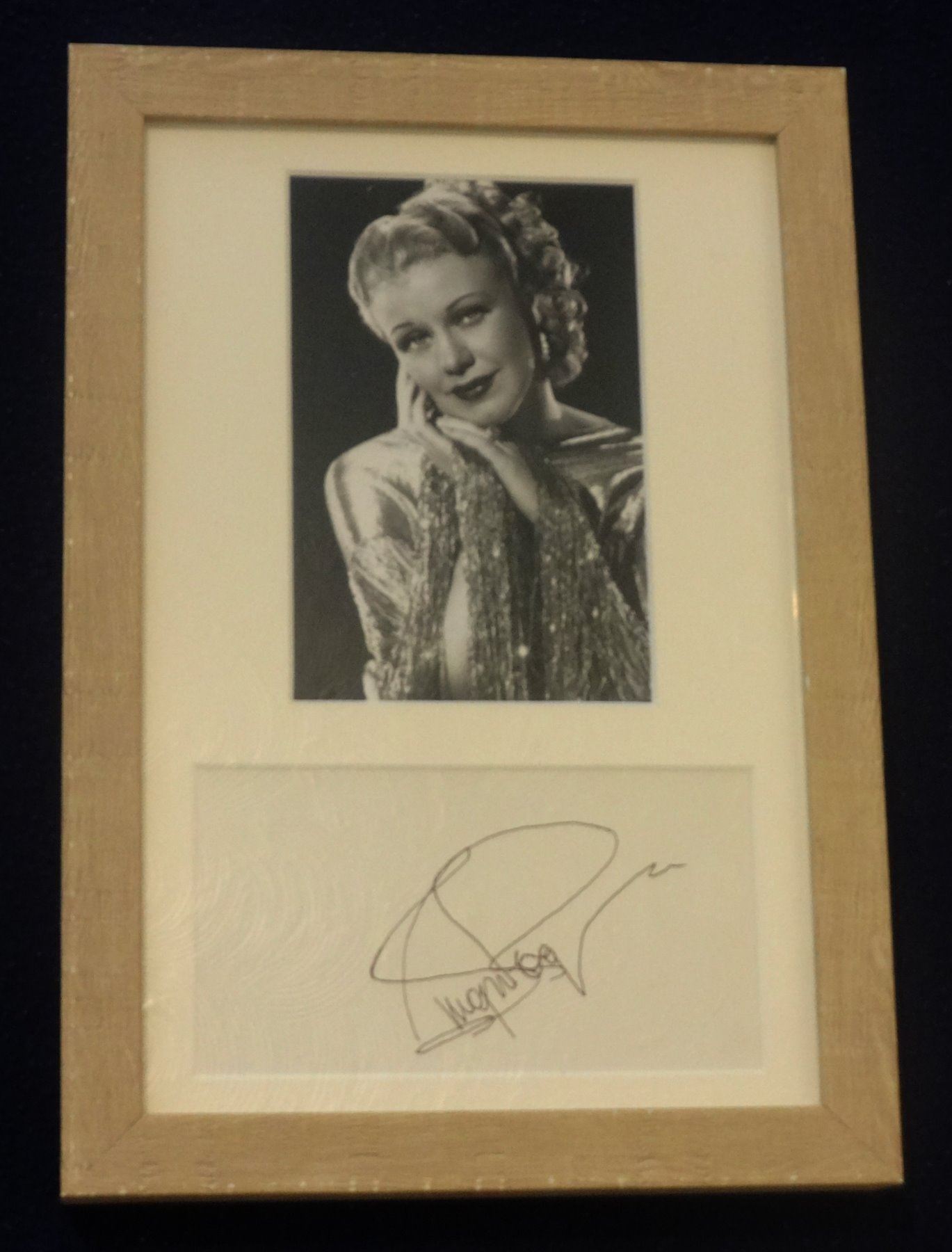 Ginger Rogers autograph. (19111995).