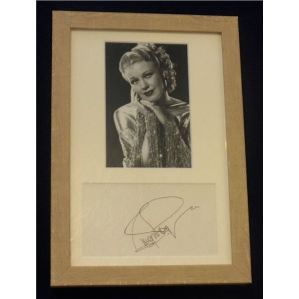 Ginger Rogers autograph. (1911-1995).