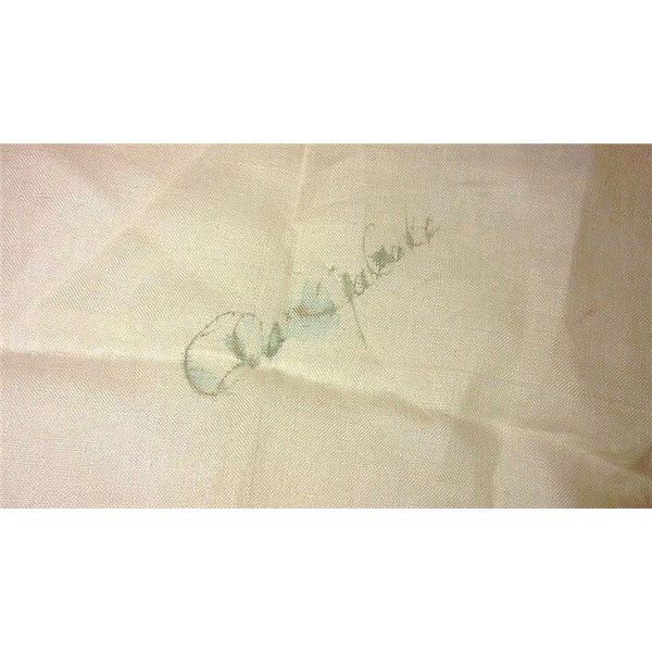 Clark Gable signed linen handkerchief.