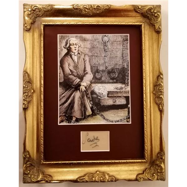 Marquis De Sade signature. (1740-1814).