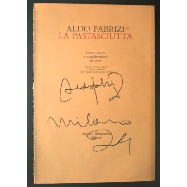Aldo Fabrizi signed page. (1905-1990).