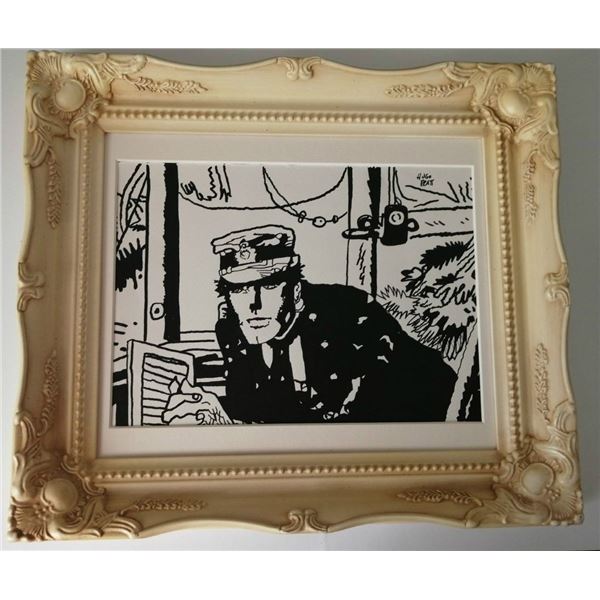 Hugo Pratt drawing of Coro Maltese (1927-1995).