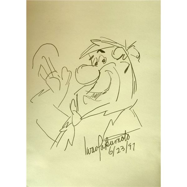 Iwao Takamoto's sketch of Fred Flintstone.
